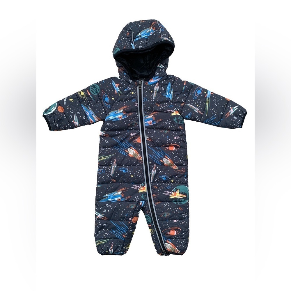 Hanna Andersson Size 70, 6-12 Months, Outer Space Explorer Snowsuit Bunting